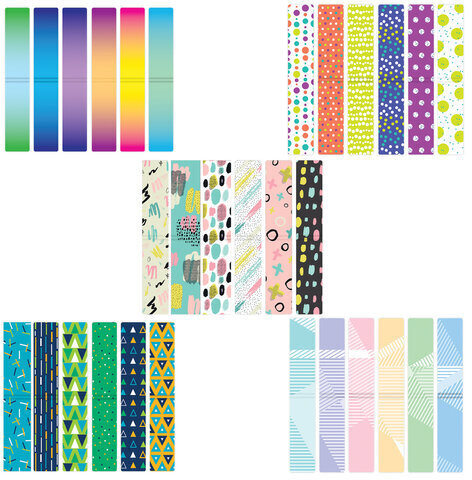 Закладки для книг МАГНИТНЫЕ, "GEOMETRY", набор 30 шт., 60x20 мм, BRAUBERG, 113177