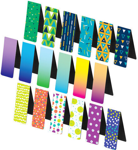 Закладки для книг МАГНИТНЫЕ, "GEOMETRY", набор 30 шт., 60x20 мм, BRAUBERG, 113177