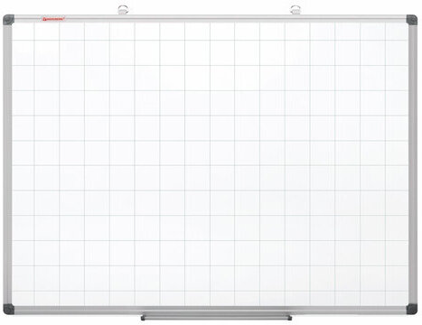 Доска магнитно-маркерная В КЛЕТКУ, 60х90 см, алюминиевая рамка, BRAUBERG "Extra", 237563