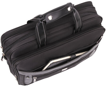 Сумка-портфель BRAUBERG с отделением для ноутбука 15-16", "Carbon", 2 отделения, графит, 41х31х13 см, 240509