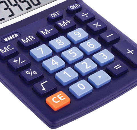 Калькулятор настольный STAFF STF-1808-BU, КОМПАКТНЫЙ (140х105 мм), 8 разрядов, двойное питание, СИНИЙ, 250466