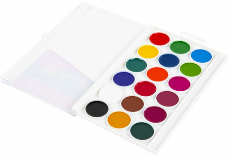 Краски акварельные BRAUBERG "МАГИЯ ЦВЕТА NEW", медовые, 18 цветов, круглые кюветы, 192364