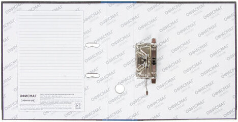 Папка-регистратор ОФИСМАГ, фактура стандарт, с мраморным покрытием, 75 мм, синий корешок, 225583