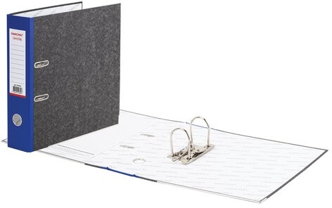 Папка-регистратор ОФИСМАГ, фактура стандарт, с мраморным покрытием, 75 мм, синий корешок, 225583