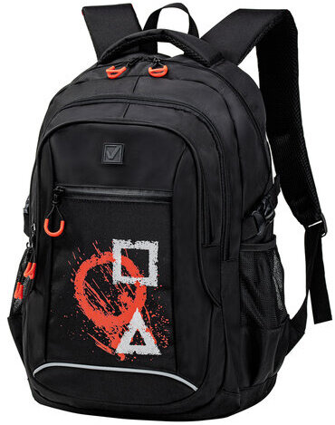 Рюкзак BRAUBERG CONTENT универсальный, 2 отделения, светоотражающий принт, "Figures", 47х33х18 см, 270765