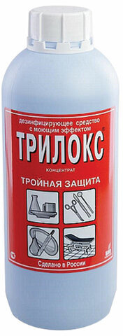 Средство дезинфицирующее для любых поверхностей концентрат 1 л, ТРИЛОКС, с моющим эффектом, ДТ-1К