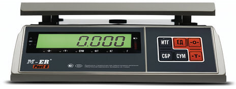 Весы фасовочные MERTECH M-ER 326AFU-15.1, LCD (0,04-15 кг), дискретность 5 г, платформа 255x205 мм, 3060