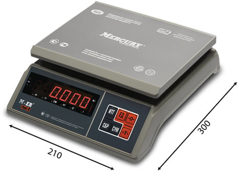 Весы фасовочные MERTECH M-ER 326AFU-15.1, LCD (0,04-15 кг), дискретность 5 г, платформа 255x205 мм, 3060