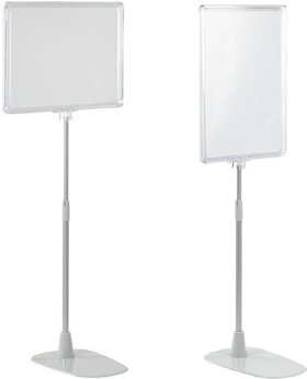 Стойка-инфодержатель напольная КОМПЛЕКТ 2 шт., А4 (высота трубки до 55 см) ПРОЗРАЧНАЯ, 202356