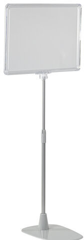 Стойка-инфодержатель напольная КОМПЛЕКТ 2 шт., А4 (высота трубки до 55 см) ПРОЗРАЧНАЯ, 202356