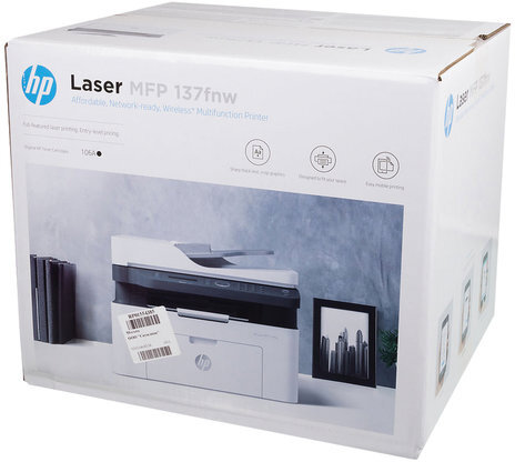 МФУ лазерное HP Laser 137fnw "4 в 1", А4, 20 стр./мин, 10000 стр./мес., АПД, Wi-Fi, сетевая карта, 4ZB84A