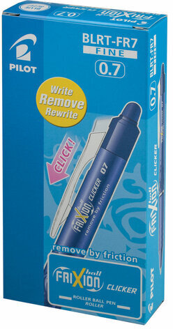 Ручка стираемая гелевая автоматическая PILOT "Frixion Clicker", СИНЯЯ, узел 0,7 мм, линия письма 0,35 мм, BLRT-FR-7