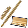 Ручка подарочная перьевая GALANT "VERSUS", корпус золотистый, детали золотистые, узел 0,8 мм, синяя, 143528