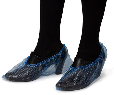 Бахилы КОМПЛЕКТ 2000 шт. (1000 пар) в упаковке, ЭКОНОМ, размер 40х14 см, 1,8 г, ПНД, ЛЮБАША, 630717