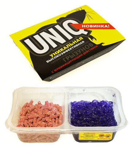 Средство для уничтожения грызунов мумифицирующее гель+гранулы UNIQ, UN250