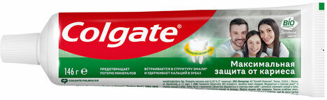 Зубная паста 100 мл COLGATE "Двойная мята", защита от кариеса, с фторидом и кальцием, 7891024149027