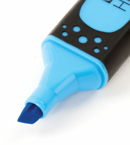 Текстовыделитель BRAUBERG "SUPER", ГОЛУБОЙ, прорезиненный корпус, линия 1-5 мм, 151742