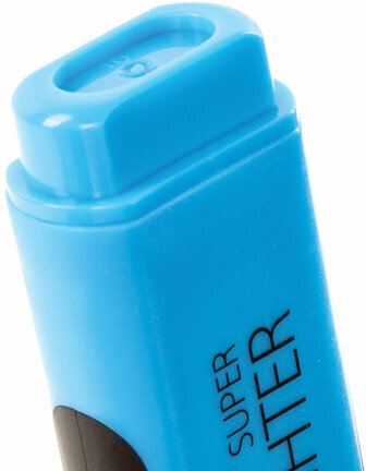 Текстовыделитель BRAUBERG "SUPER", ГОЛУБОЙ, прорезиненный корпус, линия 1-5 мм, 151742