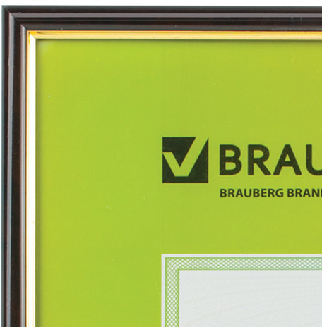 Рамка 30х40 см, пластик, багет 14 мм, BRAUBERG "HIT", красное дерево с позолотой, стекло, 390259