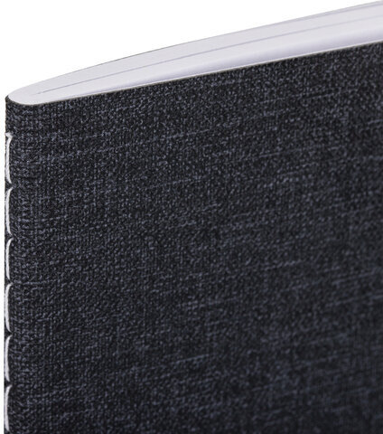 Тетрадь 48 л. в клетку обложка кожзам под рогожку, сшивка, A5 (147х210мм), ЧЕРНЫЙ, BRAUBERG MOVE, 403842