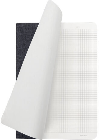 Тетрадь 48 л. в клетку обложка кожзам под рогожку, сшивка, A5 (147х210мм), ЧЕРНЫЙ, BRAUBERG MOVE, 403842