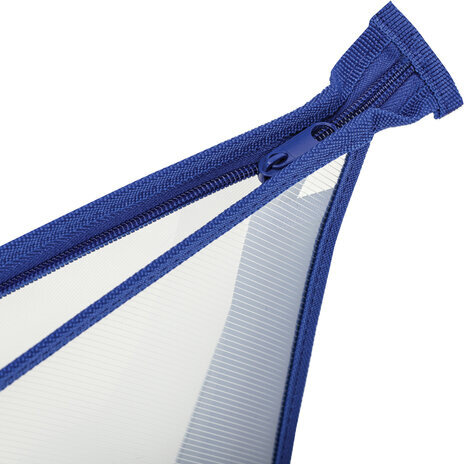 Папка для тетрадей А4 ПИФАГОР, пластик, молния сверху, прозрачная, синий, 272109