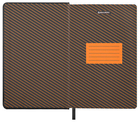 Ежедневник датированный 2024 А5 138x213 мм BRAUBERG "Chameleon", под кожу, черный/оранжевый, 114928