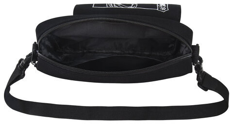 Сумка на плечо HEIKKI SELFIE (ХЕЙКИ) два кармана, черная/белая с принтом, 17х22х6 см, 272635