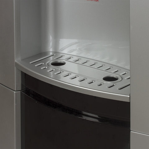 Кулер для воды SONNEN FEB-02, напольный, НАГРЕВ/ОХЛАЖДЕНИЕ ЭЛЕКТРОННОЕ, шкаф, 2 крана, серебристый/черный, 453982