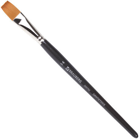 Кисть художественная проф. BRAUBERG ART CLASSIC, синтетика мягкая под колонок, плоск, № 14, кор руч, 200702