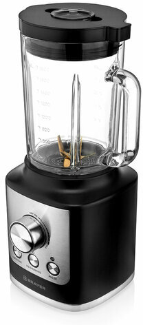 Блендер стационарный BRAYER BR1200BK, 1600 Вт, 2 скорости, чаша 1,8 л, пластик, черный/серебро