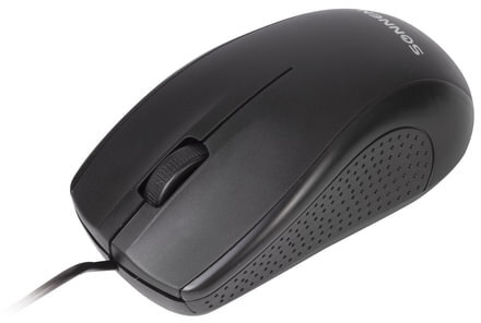 Мышь проводная SONNEN М-201, USB, 1000 dpi, 2 кнопки + колесо-кнопка, оптическая, черная, 512631