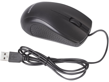 Мышь проводная SONNEN М-201, USB, 1000 dpi, 2 кнопки + колесо-кнопка, оптическая, черная, 512631