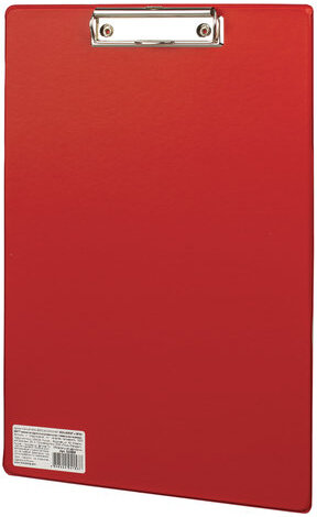 Доска-планшет BRAUBERG "Comfort" с прижимом А4 (230х350 мм), картон/ПВХ, РОССИЯ, КРАСНАЯ, 222658