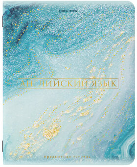 Тетрадь предметная "PASTEL" 48 л., SoftTouch, фольга, АНГЛИЙСКИЙ ЯЗЫК, клетка, BRAUBERG, 404311