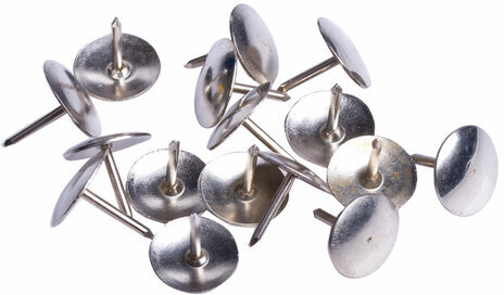 Кнопки канцелярские STAFF "Manager", металлические, никелированные, 10 мм, 50 шт., в картонной коробке, 225286