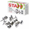 Кнопки канцелярские STAFF "Manager", металлические, никелированные, 10 мм, 50 шт., в картонной коробке, 225286