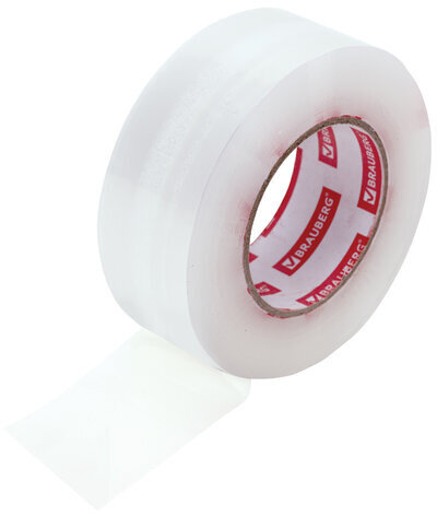 Клейкая лента упаковочная 48 мм х 200 м, прозрачная, толщина 45 микрон, BRAUBERG ORIGINAL, 440177