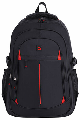 Рюкзак BRAUBERG TITANIUM для старшеклассников/студентов/молодежи, красные вставки, 45х28х18 см, 226376