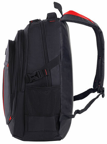 Рюкзак BRAUBERG TITANIUM для старшеклассников/студентов/молодежи, красные вставки, 45х28х18 см, 226376