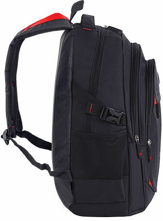 Рюкзак BRAUBERG TITANIUM для старшеклассников/студентов/молодежи, красные вставки, 45х28х18 см, 226376