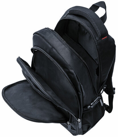 Рюкзак BRAUBERG TITANIUM для старшеклассников/студентов/молодежи, красные вставки, 45х28х18 см, 226376