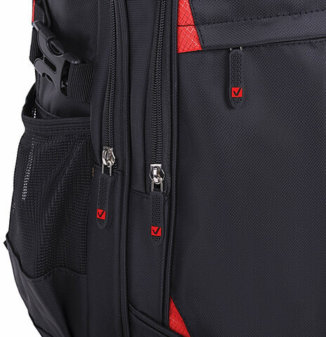 Рюкзак BRAUBERG TITANIUM для старшеклассников/студентов/молодежи, красные вставки, 45х28х18 см, 226376