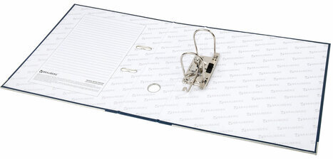 Папка-регистратор BRAUBERG с покрытием из ПВХ, 80 мм, с уголком, синяя (удвоенный срок службы), 227191