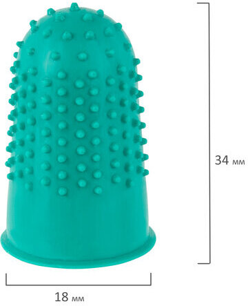 Напальчники резиновые с отверстиями, КОМПЛЕКТ 10 шт., диаметр 18 мм, зеленые, STAFF "EVERYDAY", 227964