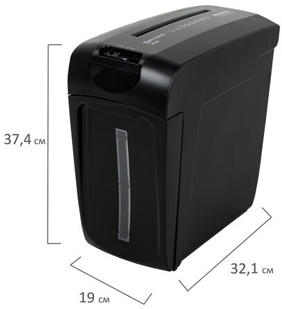Уничтожитель (шредер) BRAUBERG 810X, 4 уровень секретности, фрагменты 4х37 мм, 8 листов, 10 л, 532148