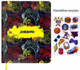 Дневник 1-11 класс 48 л., кожзам (твердая с поролоном), печать, наклейки, BRAUBERG, &quot;Game Time&quot;, 106191