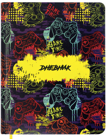 Дневник 1-11 класс 48 л., кожзам (твердая с поролоном), печать, наклейки, BRAUBERG, "Game Time", 106191