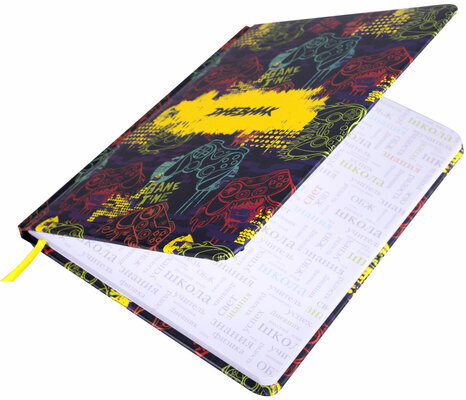 Дневник 1-11 класс 48 л., кожзам (твердая с поролоном), печать, наклейки, BRAUBERG, "Game Time", 106191