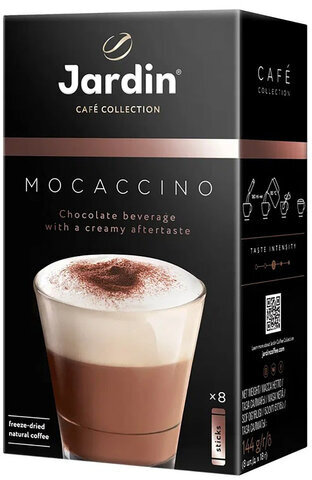 Кофе растворимый порционный JARDIN "3 в 1 Мокачино", КОМПЛЕКТ 8 пакетиков по 18 г, 1692-10